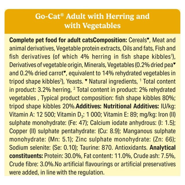 Go-Cat herring with vegetables dry cat food 2kg, UK version