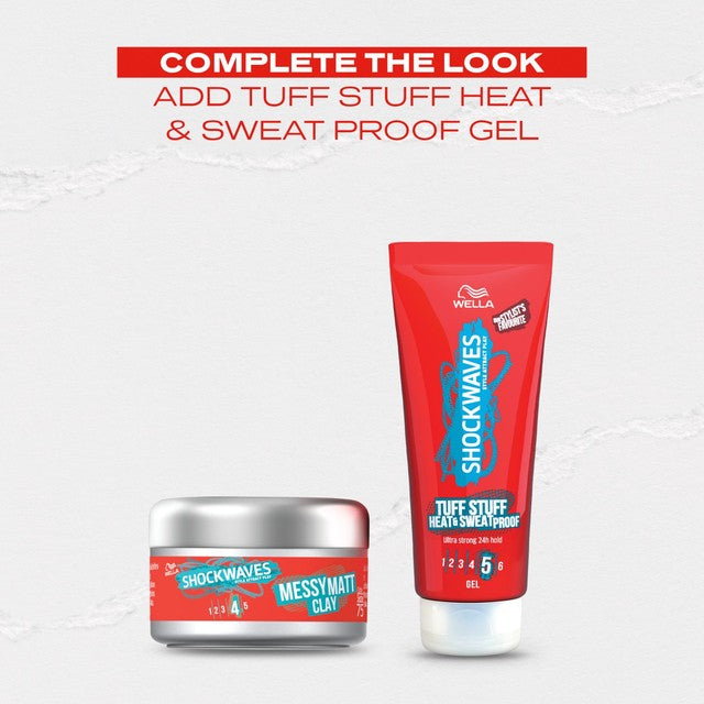 Shockwaves Messy Matte hair styling clay 75ml, imported from the UK