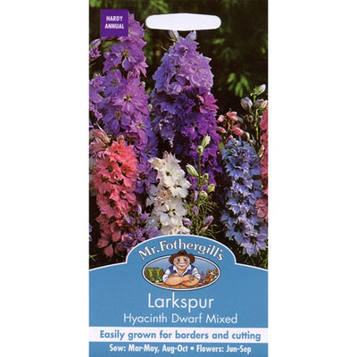 Mr Fothergill's Frø Larkspur Hyacinth Dverg Blandede Blomsterfrø