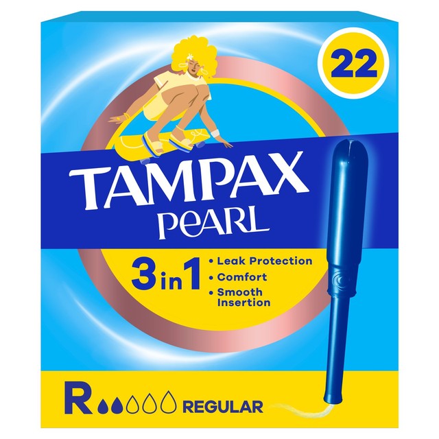 Tampax Pearl regular tampons 22 count box (British brand)