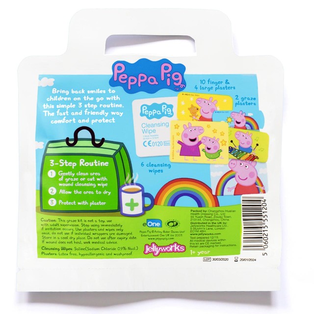 Jellyworks Peppa Pig Plaster Graze Kit, imported from the UK