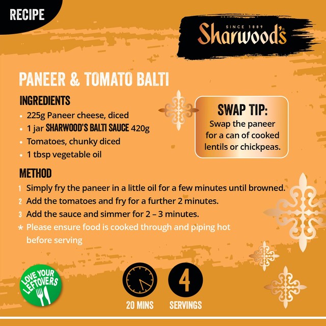 Sharwood's Balti curry sauce 420g (British brand)
