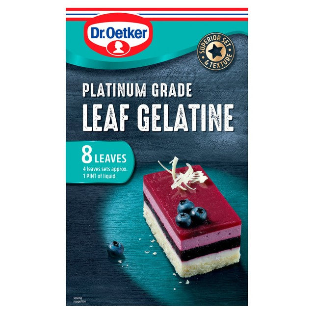 Dr. Oetker Platinum Grade Leaf Gelatine 13g - British product