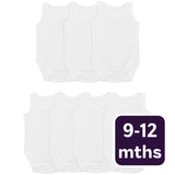 M&S M&S Baby Cotton Sleeveless Bodysuits White Baby Bodysuits 9-12 Months- Buy online at McGrocer