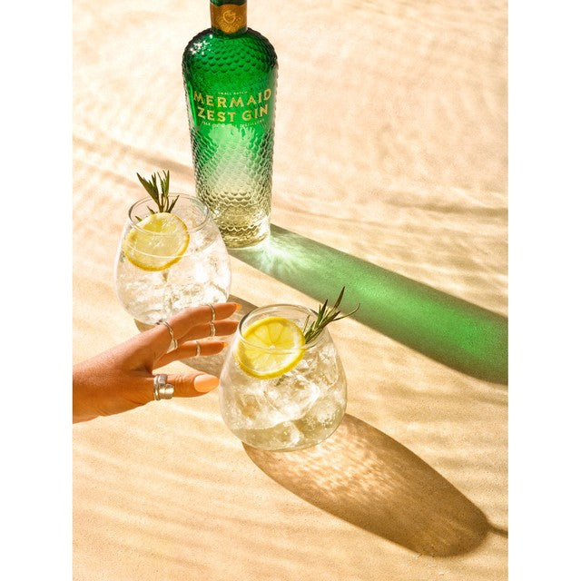 The Isle of Wight Distillery Mermaid Zest Gin 70cl, imported from the UK