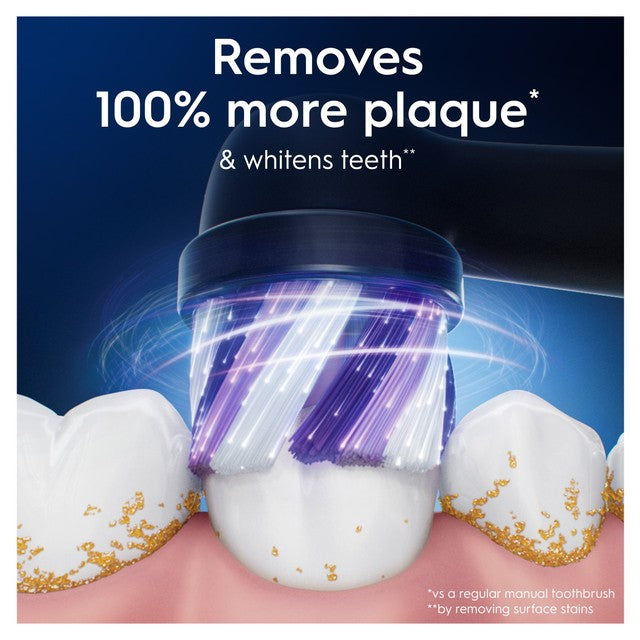 Oral-B Radiant White Black replacement brush heads, imported from the UK