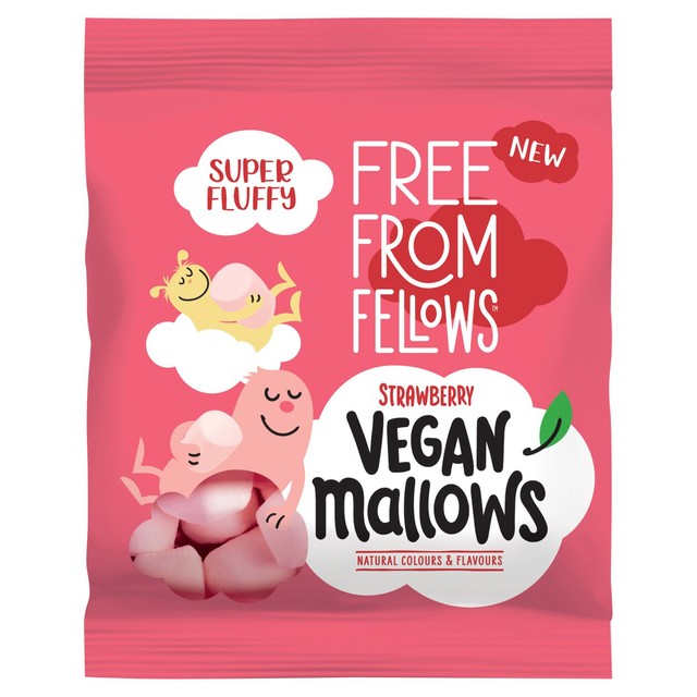 Free From Fellows vegan strawberry flavoured marshmallows 105g - British product