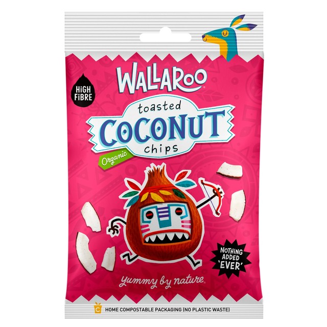 Wallaroo organic toasted coconut chips 35g (British brand)