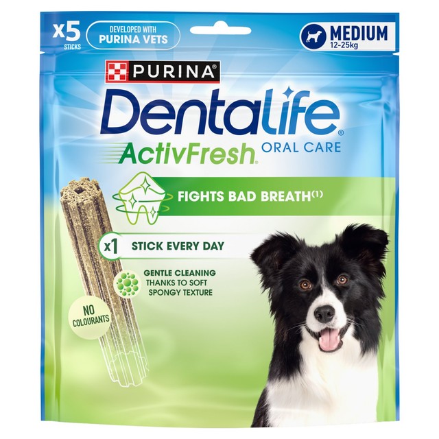Dentalife ActivFresh Chicken Dog Dental Chews for medium dogs - British product