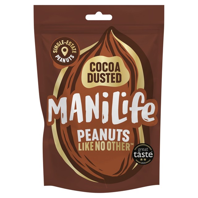 Manilife cocoa dusted peanuts 75g, imported from the UK