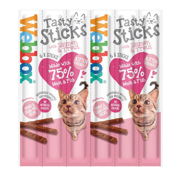 Webbox Tasty Sticks Salmon & Trout Cat Treats 30g