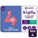 Ocado Kiddo Ultra-Dry Nappies Size 4 7-14kg, imported from the UK