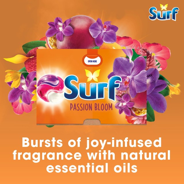 Surf Passion Bloom laundry detergent capsules 26 washes (British brand)