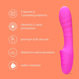 So Divine Pash ribbed vibrator pink (British brand)