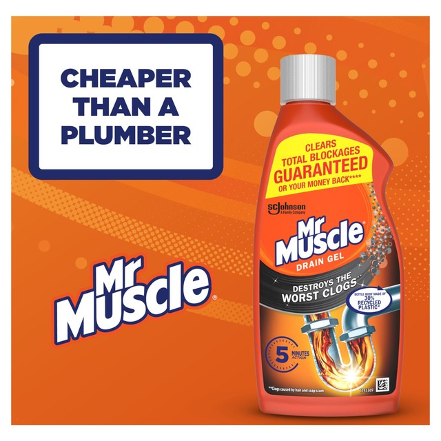 Mr Muscle Power Gel drain unblocker 500ml, imported from the UK