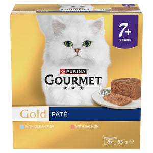 Gourmet Gold Senior 7+ Pate Fish Cat Food 8 x 85g