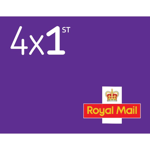 Royal Mail 1st Class Standard Size Stamps 4 Pack (British brand)