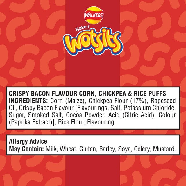 Wotsits Crispy Bacon chickpea crisps multipack 6 x 16g (British brand)