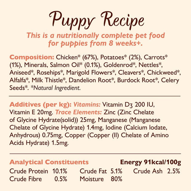 Lily's Kitchen puppy recipe with chicken wet dog food 150g, UK version