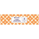 Ocado large tie handle freezer bags, imported from the UK