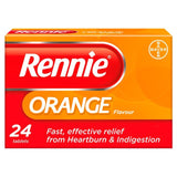 Rennie Orange heartburn and indigestion relief tablets 24 tablets, imported from the UK