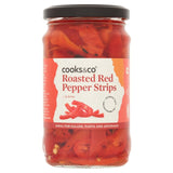 M&S Cooks & Co Roasted Red Pepper Strips Pickled Peppers 300g- Buy online at McGrocer