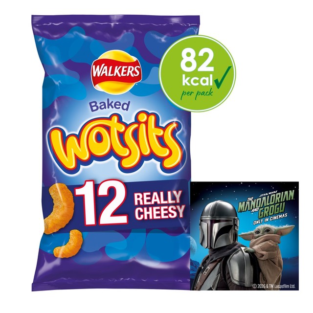 Wotsits Really Cheesy baked corn snacks multipack 12x16.5g (British brand)