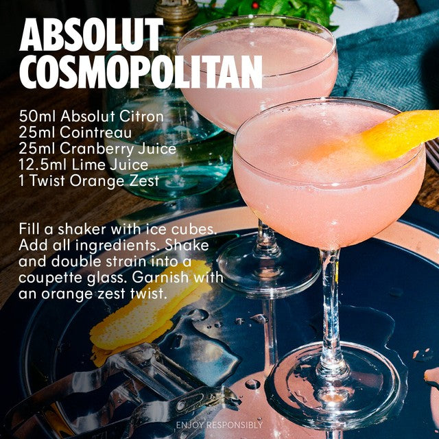 Absolut Citron lemon flavoured vodka 70cl - British product