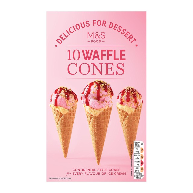 M&S continental style waffle cones 120g, imported from the UK