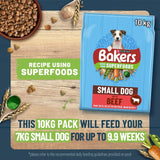 Bakers small dog beef dry dog food 10kg - British product