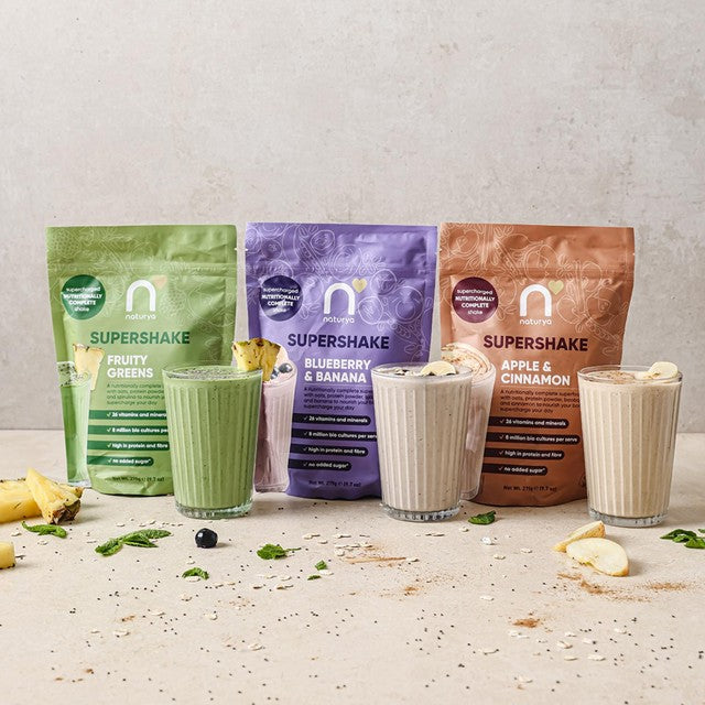 Naturya SuperShake Apple & Cinnamon powder shake 275g, imported from the UK