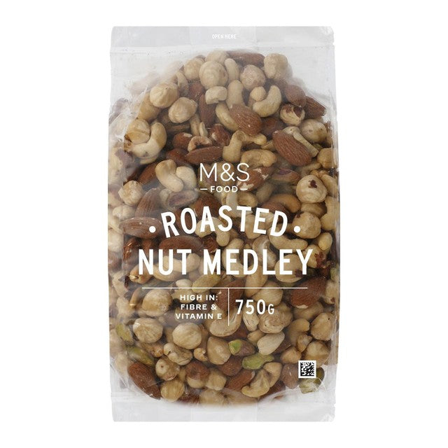M&S roasted nut medley with cashews, hazelnuts, almonds, pistachios (British brand)