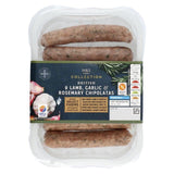 M&S lamb chipolatas with rosemary and garlic 240g, imported from the UK