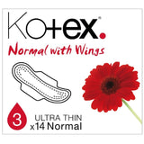 M&S Kotex Ultra Thin Normal Sanitary Towels with Wings 14 Pack- Buy online at McGrocer