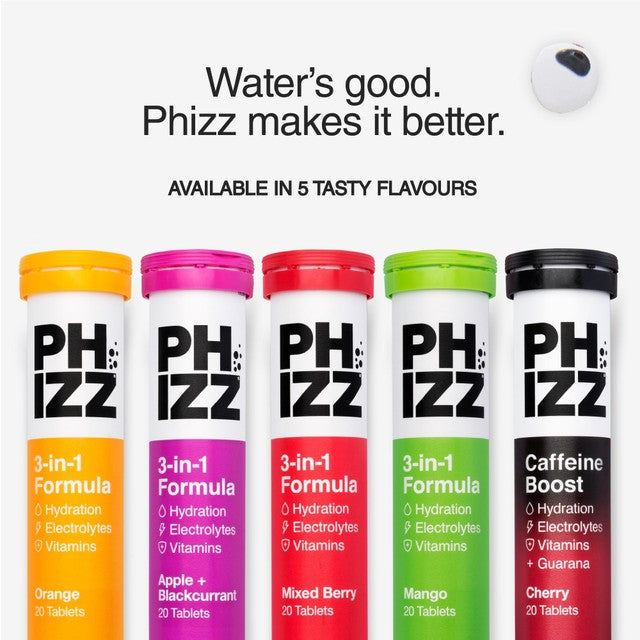 Phizz Mixed Berry hydration effervescent tablets, imported from the UK