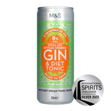 M&S M&S Seville Orange Gin & Diet Tonic Ready-to-Drink Can 250ml- Buy online at McGrocer