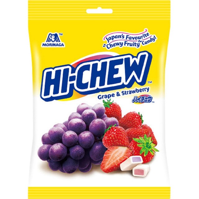 Morinaga Hi-Chew grape and strawberry chewy sweets 100g, imported from the UK