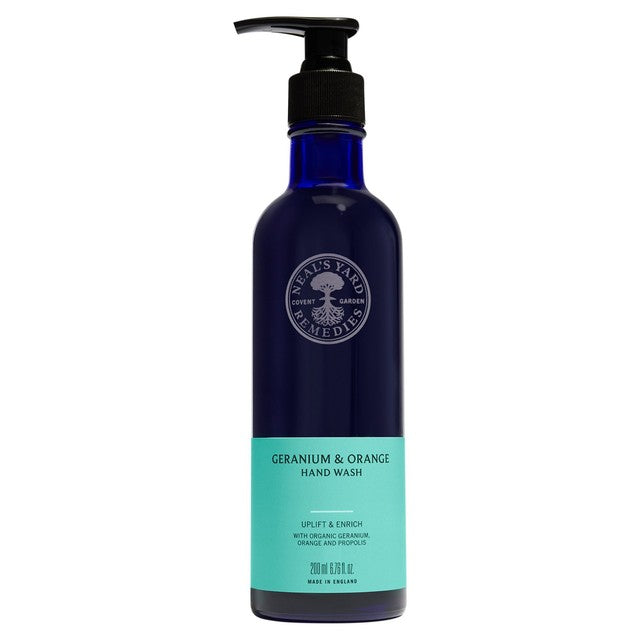 Neal's Yard Remedies geranium and orange hand wash 200ml, imported from the UK