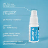 BetterYou Vitamin D oral spray natural peppermint flavour 15ml - British product