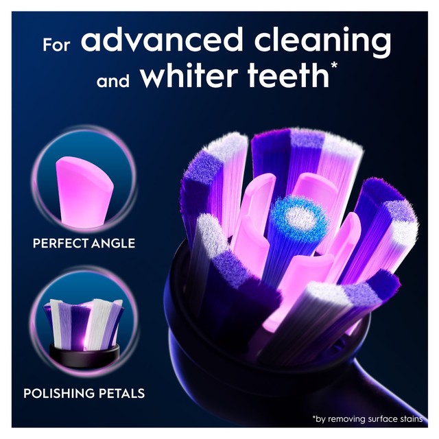 Oral-B Radiant White Black replacement brush heads, imported from the UK