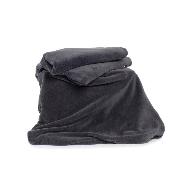 Deyongs Charcoal Fleece Throw 140cm x 180cm - British product