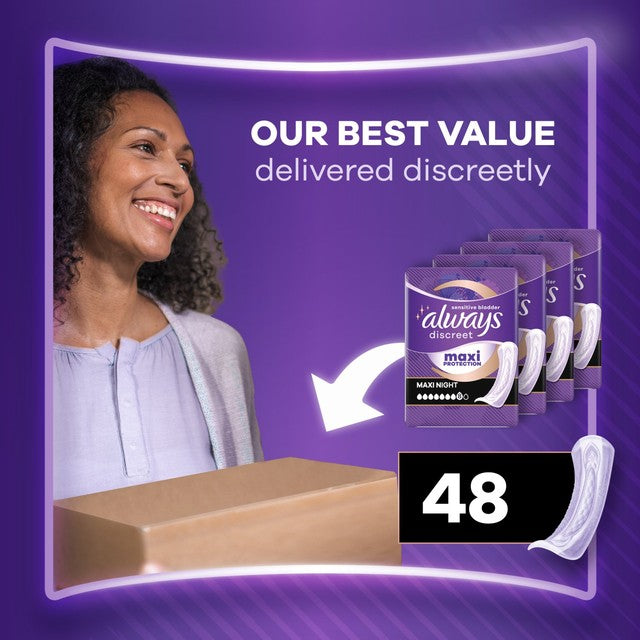 Always Discreet Ultimate Night Incontinence Pads 6 pack - British product