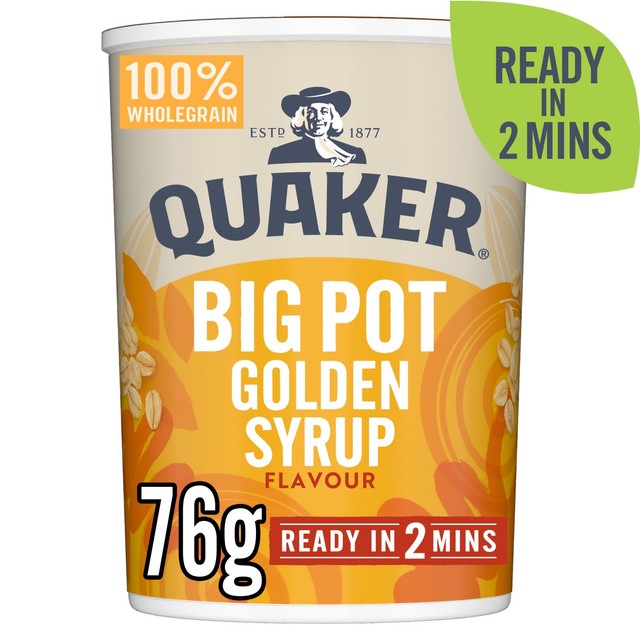 Quaker golden syrup porridge pot cereal 76g, imported from the UK