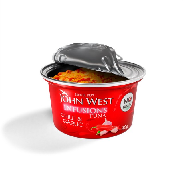 John West chilli and garlic canned tuna infusions 80g, UK version