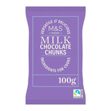 M&S milk chocolate chunks 100g, imported from the UK