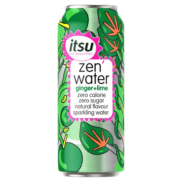 Itsu ginger lime sparkling water (British brand)