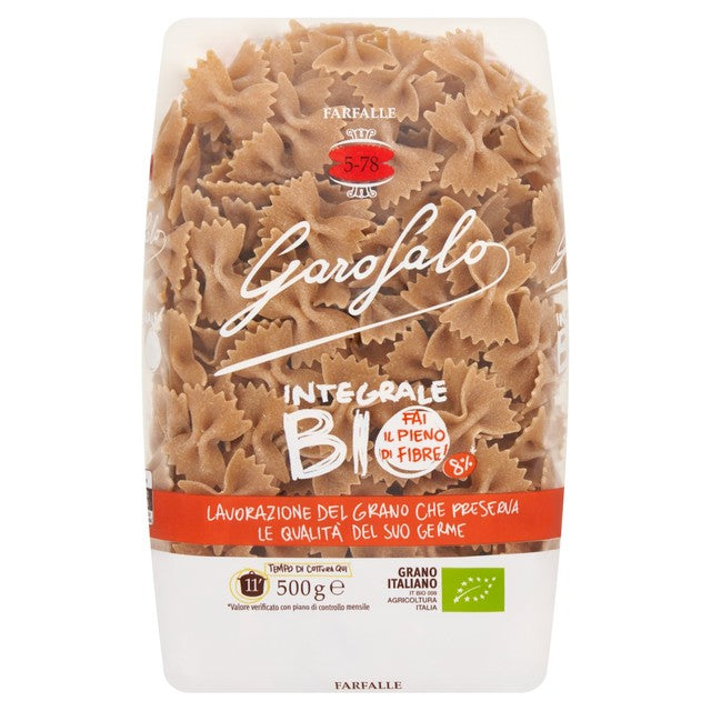 Garofalo wholewheat organic farfalle pasta 500g, UK version