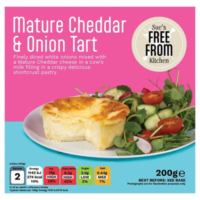 M&S The Gluten Free Kitchen Tarte surgelée au fromage cheddar et à l'oignon 200g - Acheter en ligne sur McGrocer