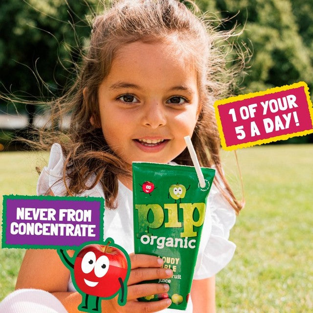 Pip Organic cloudy apple juice 4x180ml cartons, imported from the UK