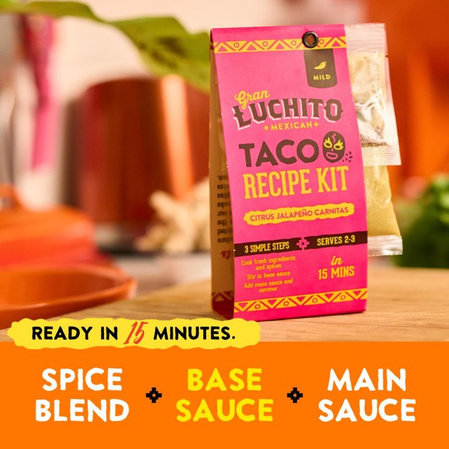 Gran Luchito citrus jalapeno carnitas taco recipe kit 270g, UK version